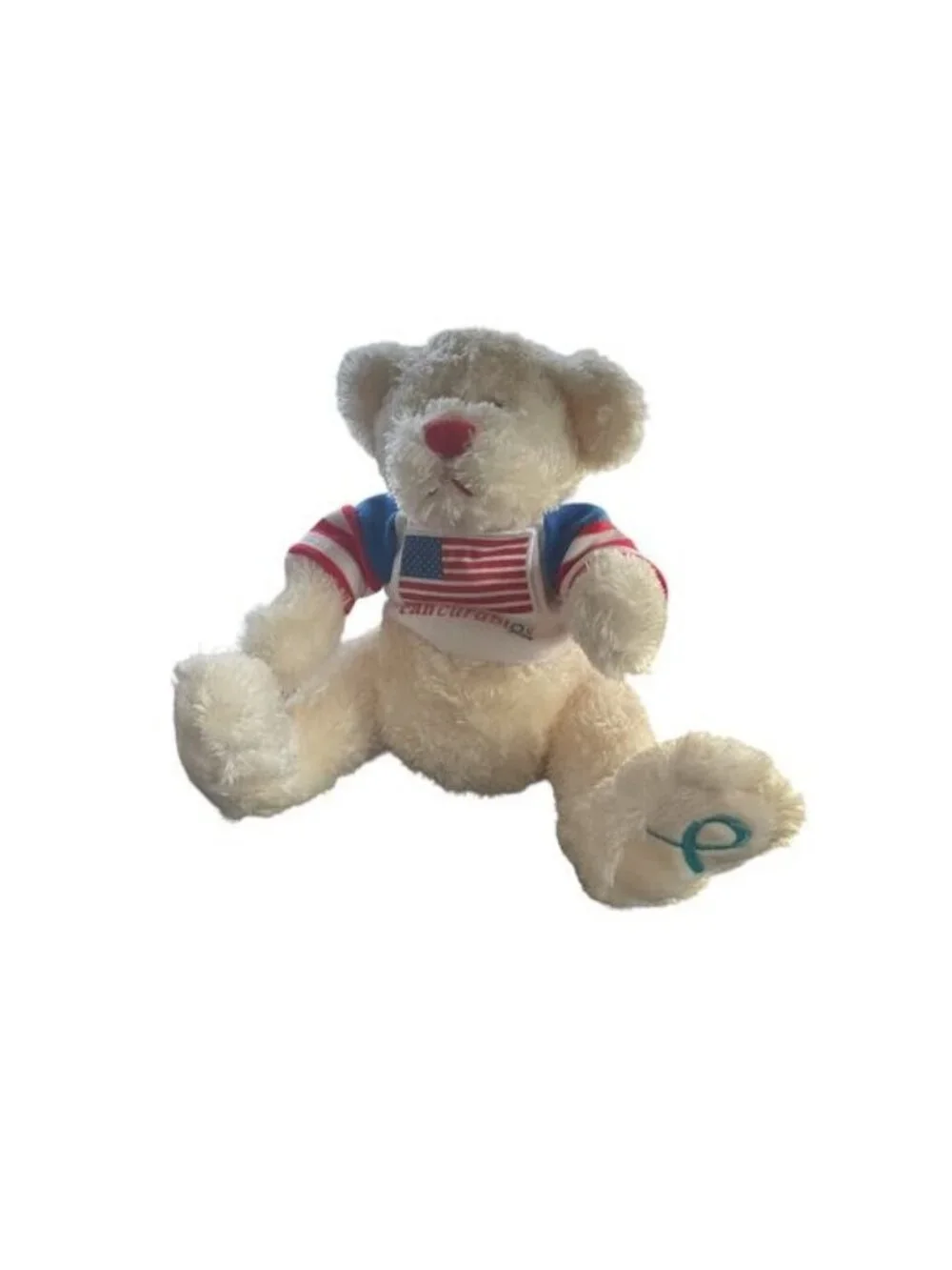 Animal Adventures Can Curables Fair Bear Cancer Awareness Plush Patriotic USA 6